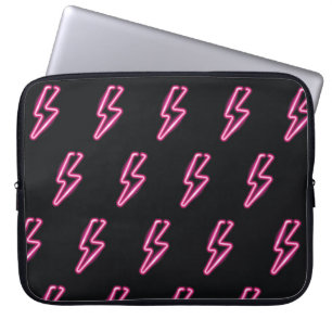 Capa Para Notebook Luz Rosa Neon: Fundo Escuro.