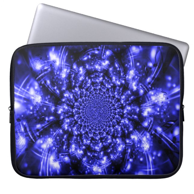 Capa Para Notebook Luzes Azuis Espelhantes (Frente)