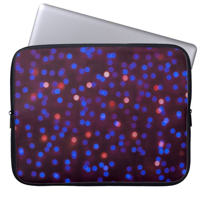 Capa Para Notebook Luzes de Natal, turvas, fundo festivo. (Frente)