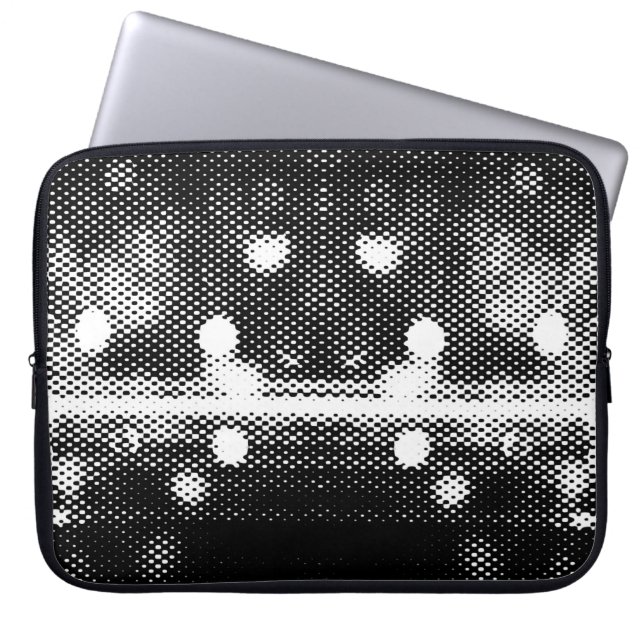 Capa Para Notebook Luzes de neon e padrão geométrico sem costura (Frente)
