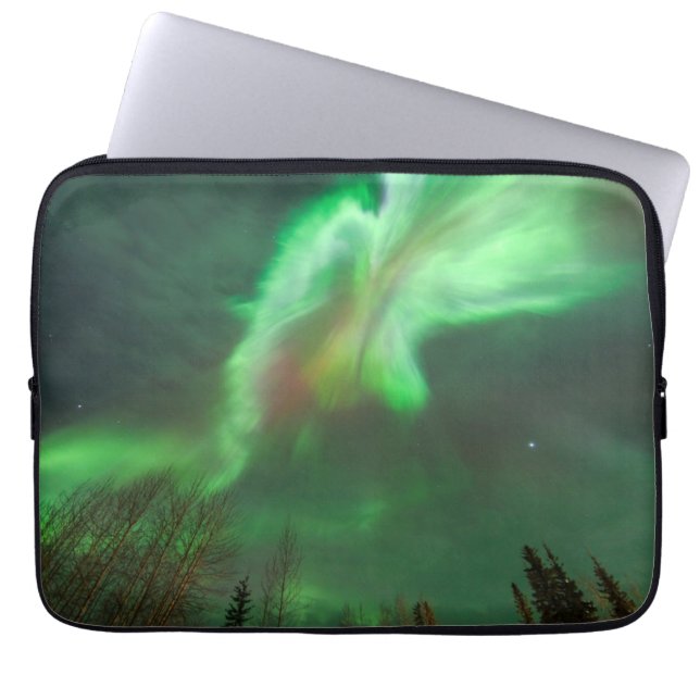 Capa Para Notebook Luzes Nortes Aurora Borealis | Fairbanks (Frente)