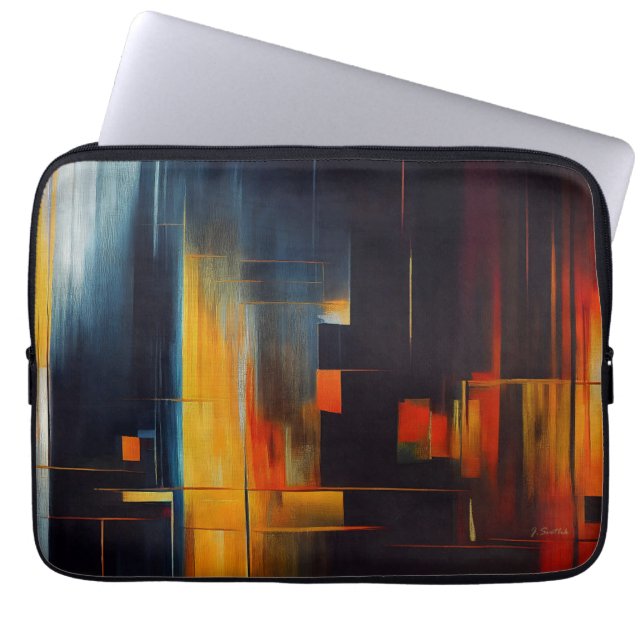 Capa Para Notebook Luzes Urbanas Geometria Abstrata (Frente)