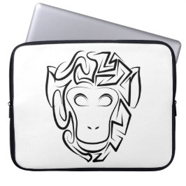 Capa Para Notebook Macaco preto e branco tribal