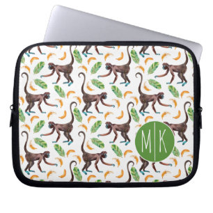 Capa Para Notebook Macacos doces que manipulam o monograma das
