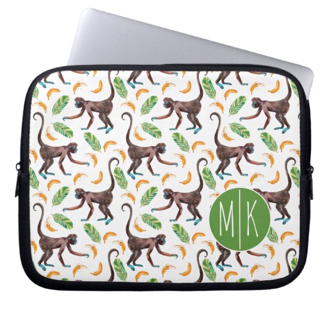 Capa Para Notebook Macacos doces que manipulam o monograma das (Frente)