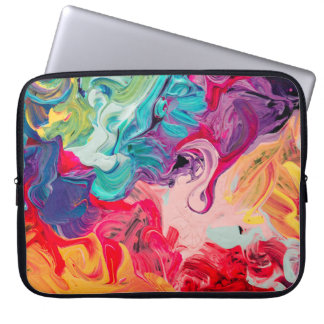 Capa Para Notebook macro feche a tinta de óleo de cor diferente. cor