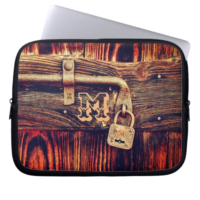 Capa Para Notebook Madeira russa com pincel castanho-preso (Frente)
