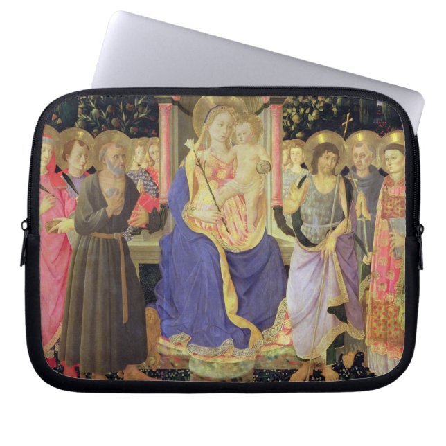 Capa Para Notebook Madonna e criança enthroned com santos (altarpiec (Frente)