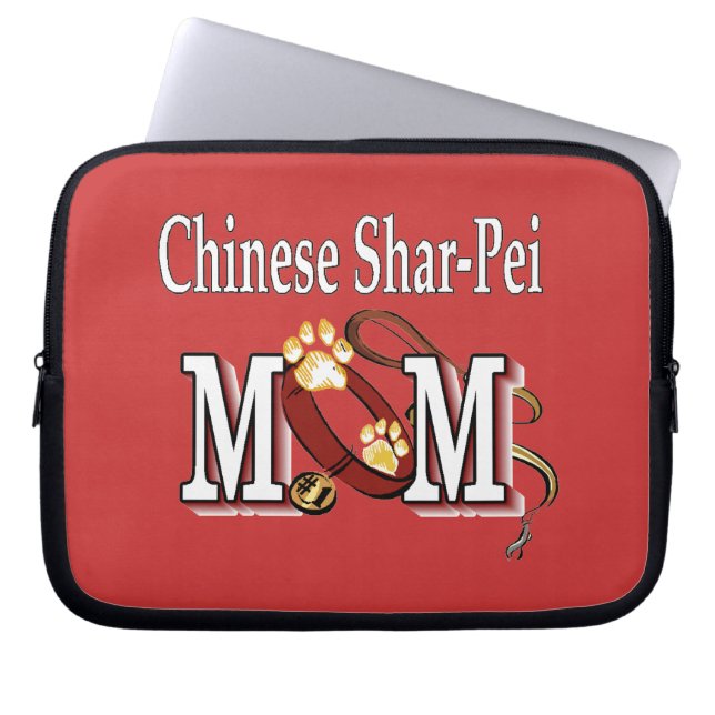 Capa Para Notebook Mãe chinesa de cão Shar-Pei (Frente)