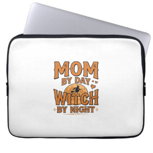 Capa Para Notebook Mãe De Dia Bruxa De Noite Camisa De Halloween Desi