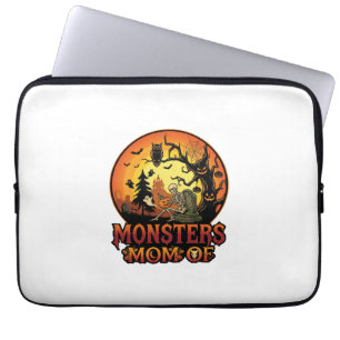Capa Para Notebook Mãe dos Monstros Halloween Esqueleto Abóbora Coruj