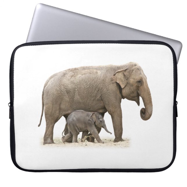 Capa Para Notebook Mãe e Elefante Bebê (Frente)