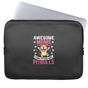 Capa Para Notebook Mães de Pitbull Incríveis Têm Tatuagens Cachorro E