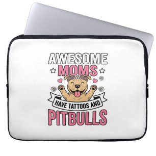 Capa Para Notebook Mães Incríveis Têm Tatuagens e Pitbulls Camisa Vin