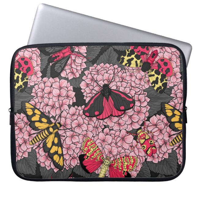Capa Para Notebook Mães na hidrangea rosa (Frente)