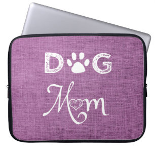 Capa Para Notebook Magenta Burlap Dog Mãe Bolsa de laptop