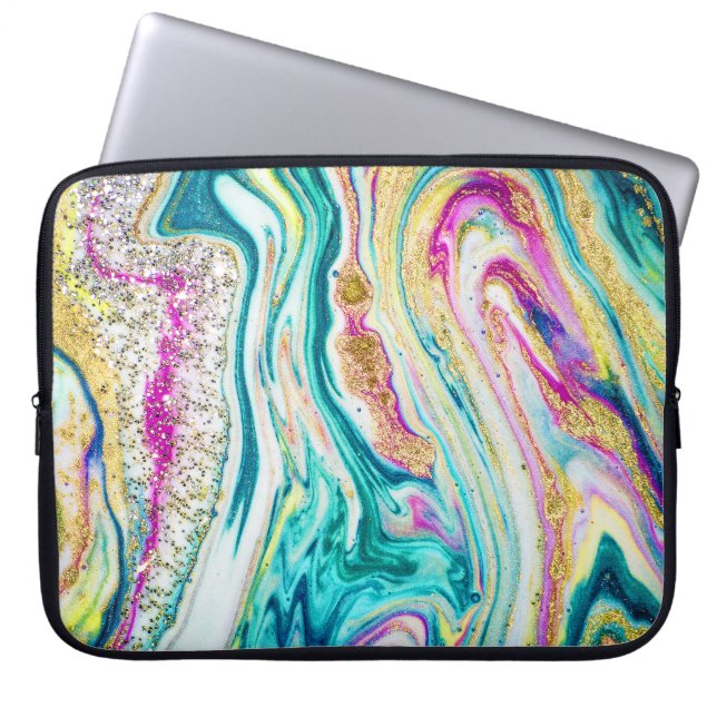 Capa Para Notebook Mágica: Design de pintura metálica. (Frente)