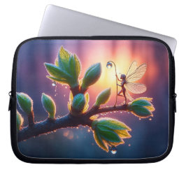 Capa Para Notebook Magical fairy with dewdrop lantern on the branch