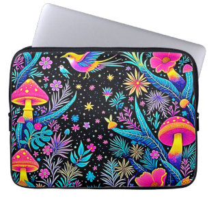 Capa Para Notebook Magical Neon Forest Night Design