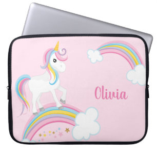 Capa Para Notebook Mágico Rainbow Unicorn Pink Personalizado