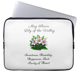 Capa Para Notebook Maio Mês de Nascimento Flor Lily do Vale Floral