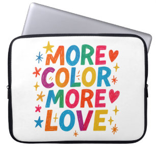 Capa Para Notebook Mais Cor Mais Amor Tipografia Divertida Arco-Íris