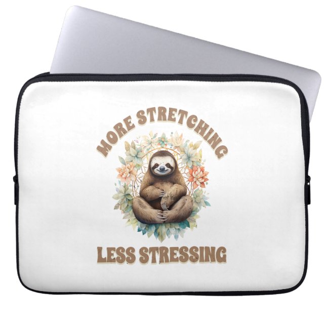 Capa Para Notebook Mais Esticando Menos Estressando Preguiça (Frente)
