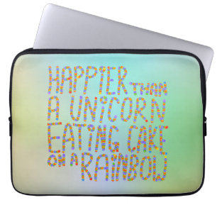 Capa Para Notebook Mais feliz do que um unicórnio que come o bolo em