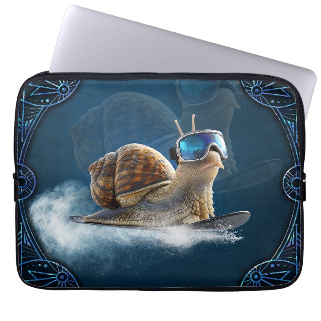 Capa Para Notebook Mais legal que o resto, o caracol de snowboard. (Frente)