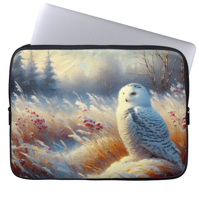 Capa Para Notebook Majestade Snowy Owl na natureza (Frente)