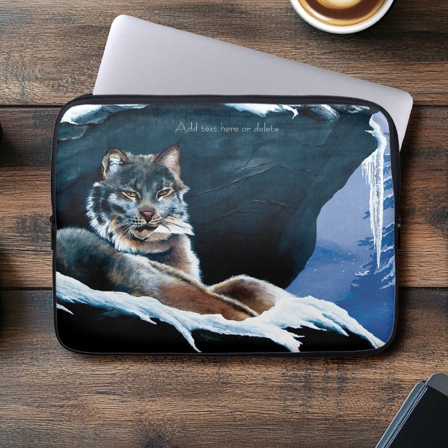 Capa Para Notebook Majestoso Lince de Inverno Descansando na Montanha (Criador carregado)