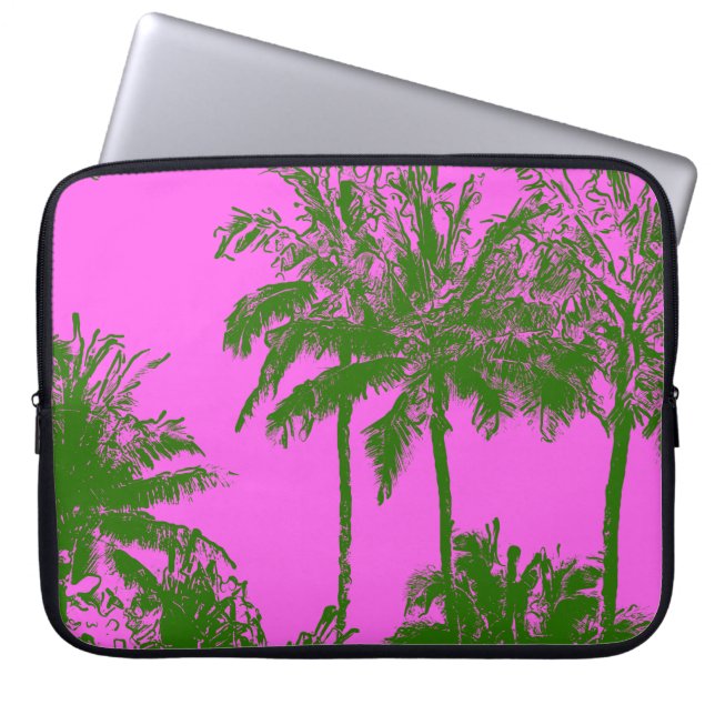 Capa Para Notebook Makena Beach Hawaiian Sketchy Palms Wetcase (Frente)