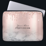Capa Para Notebook Makeup Artist Glitter Drives Rosa Marble Dourado<br><div class="desc">Trendy Glitter Rosa gold drips O script Lashes Rosa Marble Bolsa de laptop Dourado. O Fabuloso Artista Makeup Eyelash trava design com texto de caligrafia de script, gotas de ouro rosa e fundo elegante e atraente. Personalize esta design de bolsa de laptop feminina adicionando seu nome, sua profissão, escolha sua...</div>