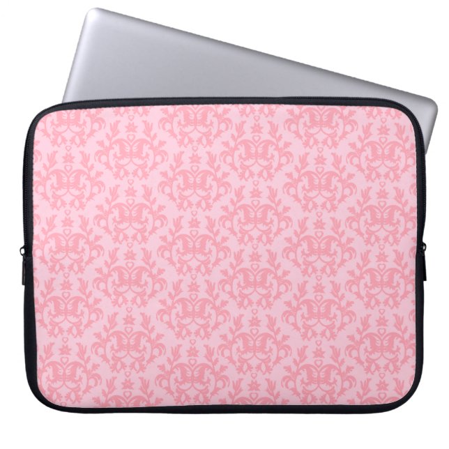 Capa Para Notebook Mala de laptop da rosa claro Damask "Kangaroo Paw" (Frente)