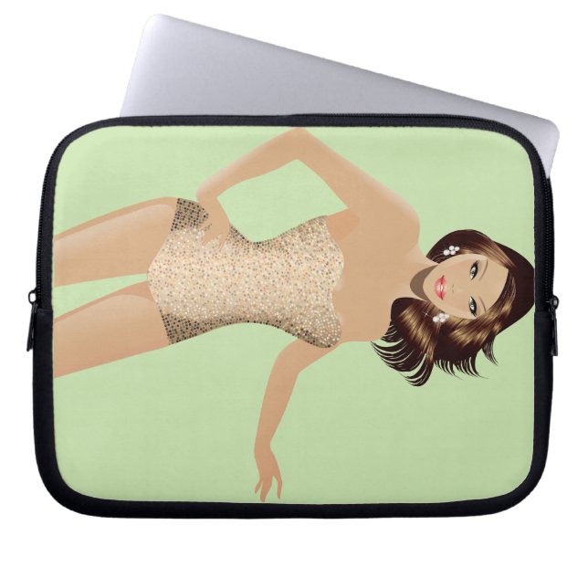 Capa Para Notebook Mala de Laptop de maiô verde (Frente)