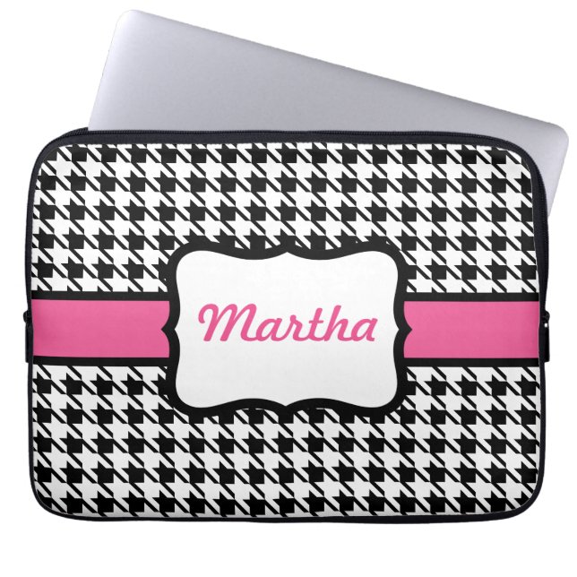 Capa Para Notebook Mala de Laptop do Houndstooth Personalizado (Frente)