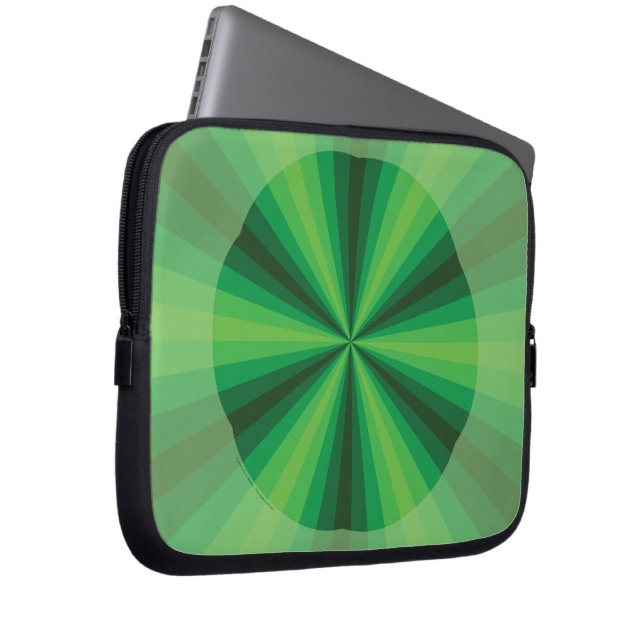 Capa Para Notebook Mala de Laptop Verde de Illusão Óptica (Frente Esquerda)