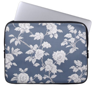 Capa Para Notebook Mala floral azul