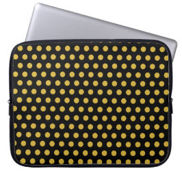 Capa Para Notebook Maleta de Laptop Preto Sleek com Ênfase Polka Dour