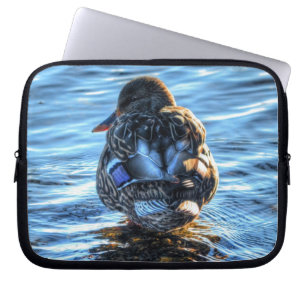 Capa Para Notebook Mallard Duck no Rio do inverno - Foto da vida selv