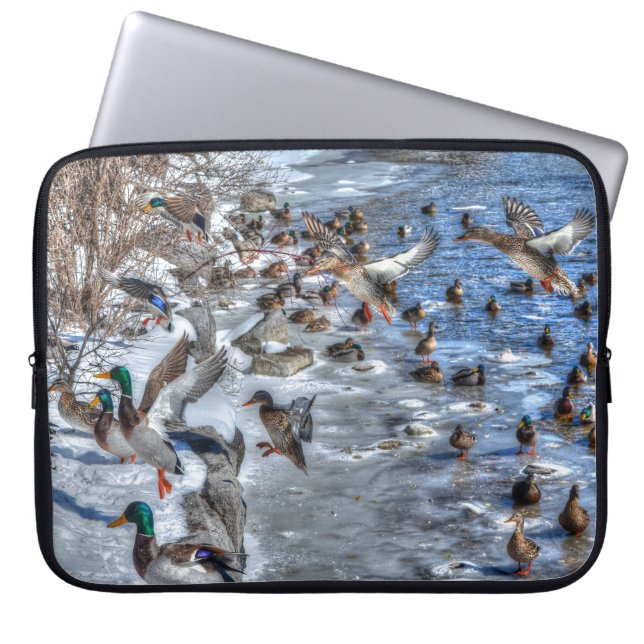 Capa Para Notebook Mallard Duck Wildlife Foto para amantes de aves (Frente)