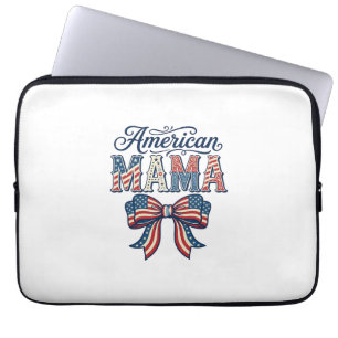 Capa Para Notebook Mama Americana Laço Patriótico Vintage Camisa 4 de