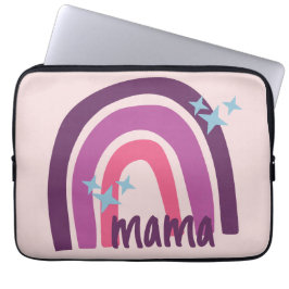Capa Para Notebook Mama personalizada boêmica rosa-púrpura do arco-ír