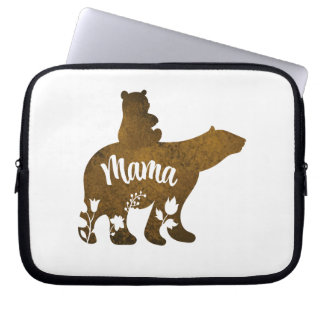 Capa Para Notebook Mama Urso com 1 Cub nas costas da mamãe