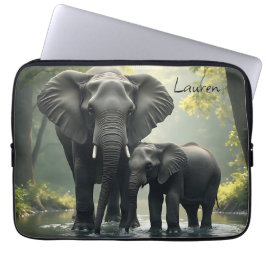 Capa Para Notebook Mamãe e Baby Elephant Personalizados