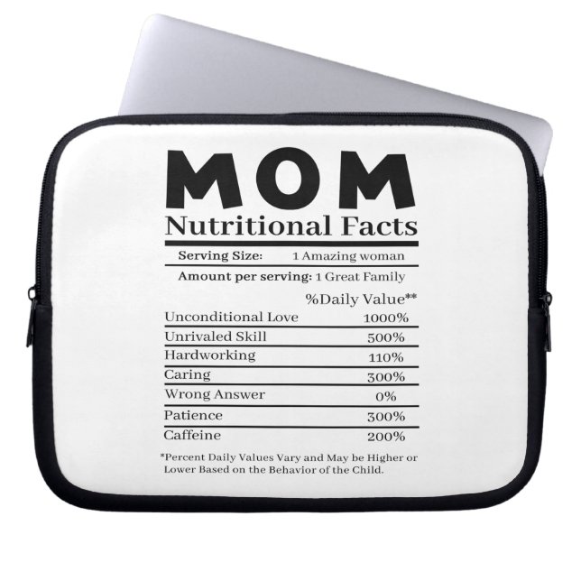 Capa Para Notebook Mamãe Fatos Nutricionais (Frente)