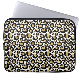 Capa Para Notebook Manchas de Leopardo Monocromáticas Elegantes e Gla