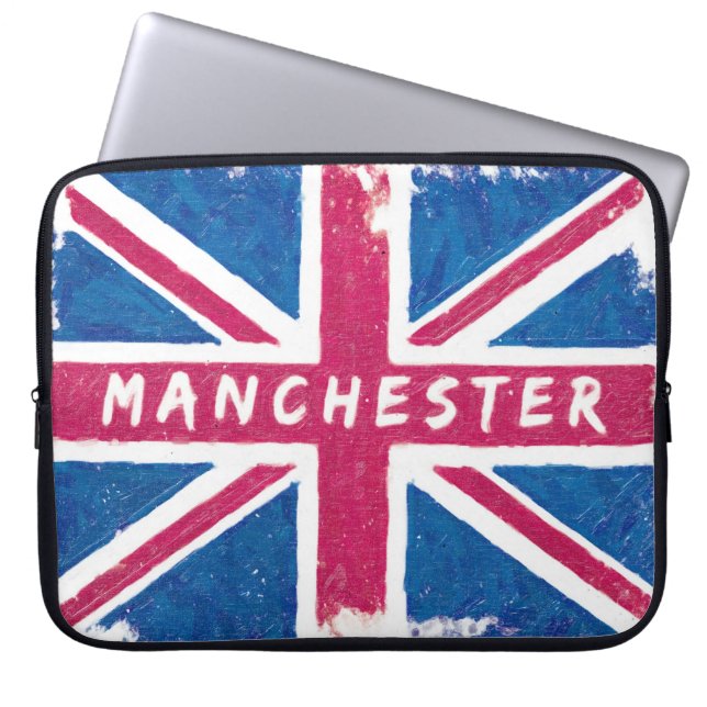 Capa Para Notebook Manchester - bandeira britânica de Union Jack do (Frente)
