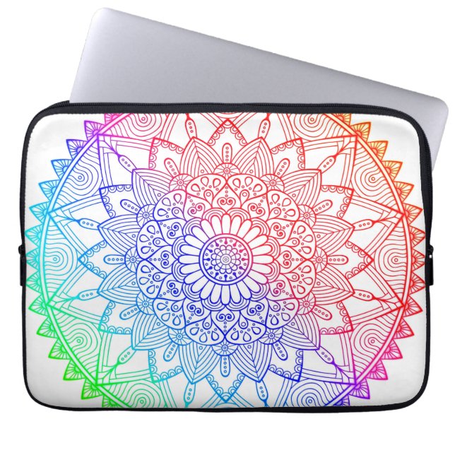 Capa Para Notebook Mandala Arco-íris (Frente)