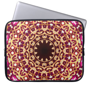 Capa Para Notebook Mandala brooch, fundo geométrico de vintage.